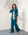 K 1236 By Naisha Mul Chanderi Hand Embroidery Co Ord Set